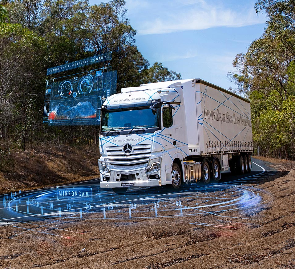 Daimler truck driver on the road