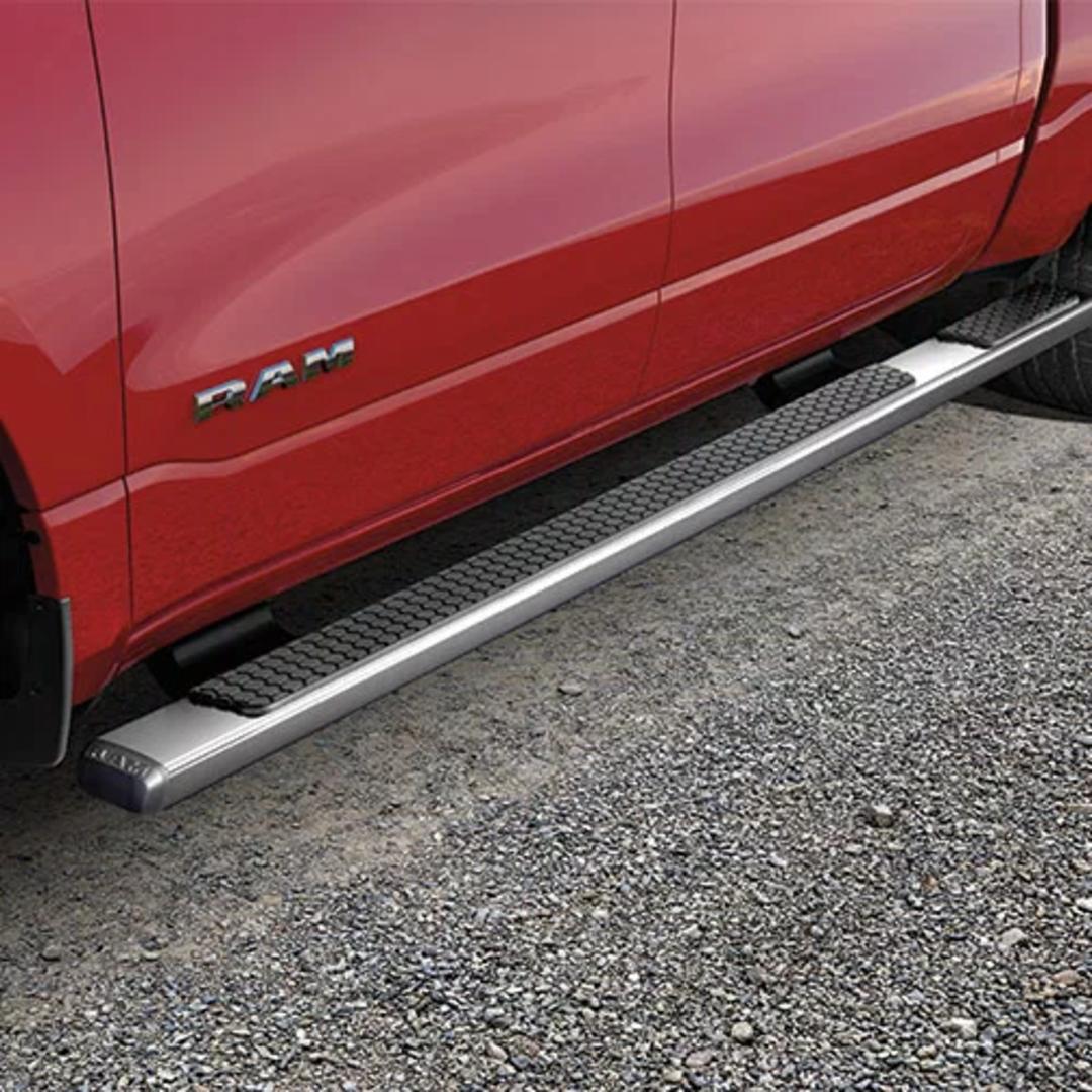 STAINLESS STEEL TUBULAR SIDE STEPS - WHEEL TO WHEEL LENGTH - CREW CAB WITH 5'7" BED - 82215300AB