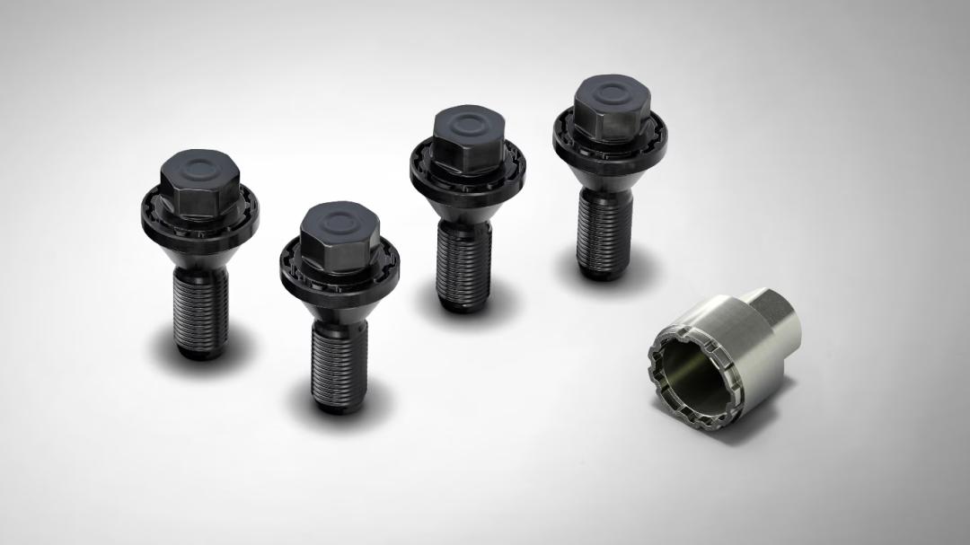 Locking Wheel Bolts, Silver finish