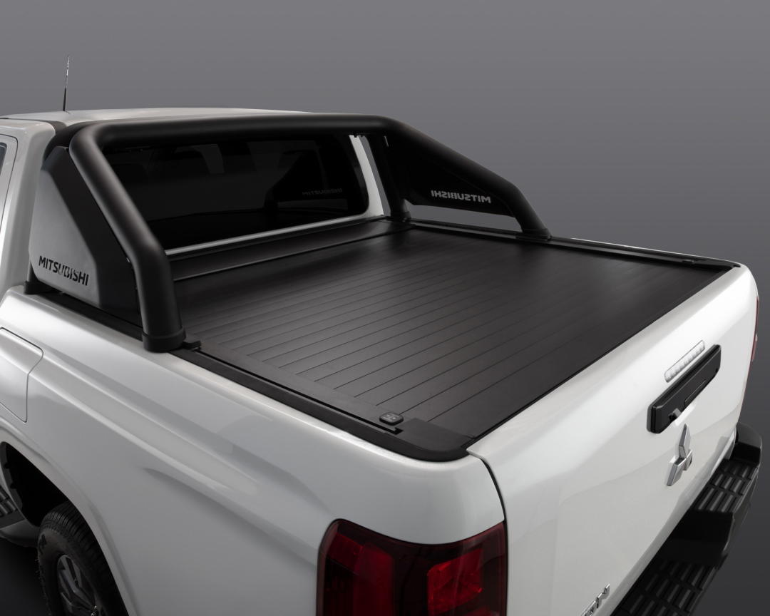Electric Roll Top Tonneau Cover and Sports Bar - Black