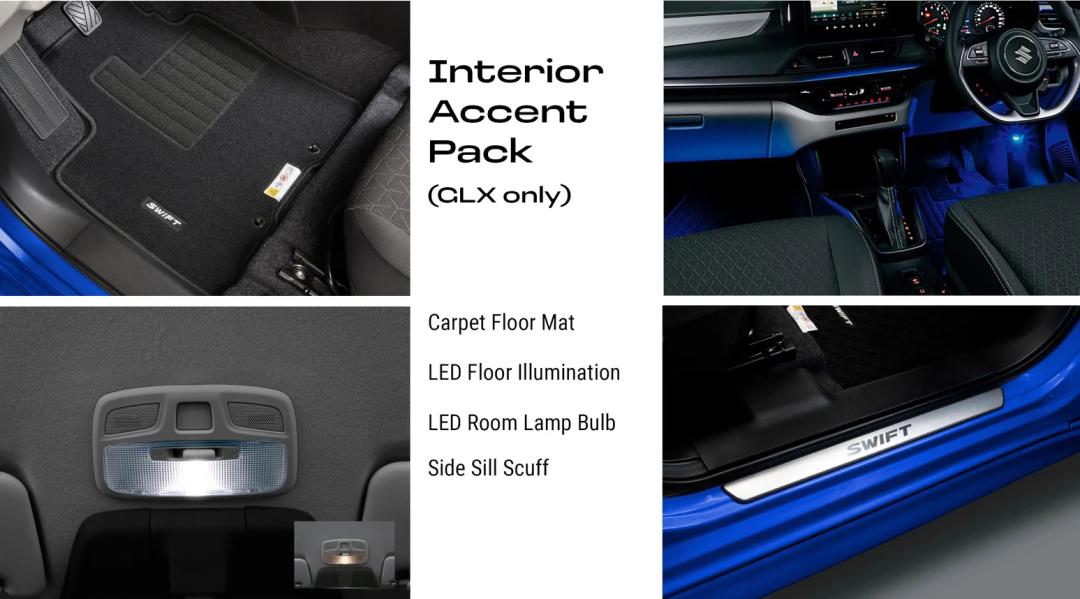 Swift Hybrid GLX Interior Accent Pack (Side Sill Scuff, LED Floor Illumination & Room Lamp)