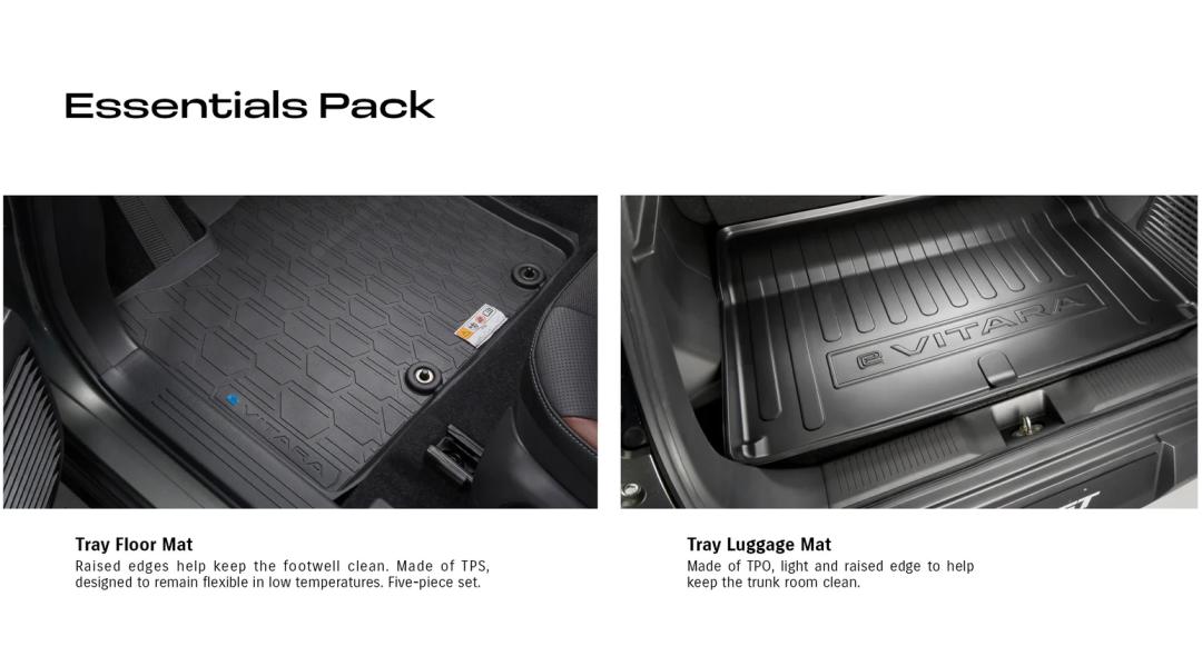 e VITARA Essentials Pack (Tray Floor & Luggage Mats)