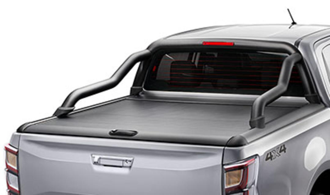 Satin Black Extended Sports Bar For Manual Retractable Roller Tonneau Cover