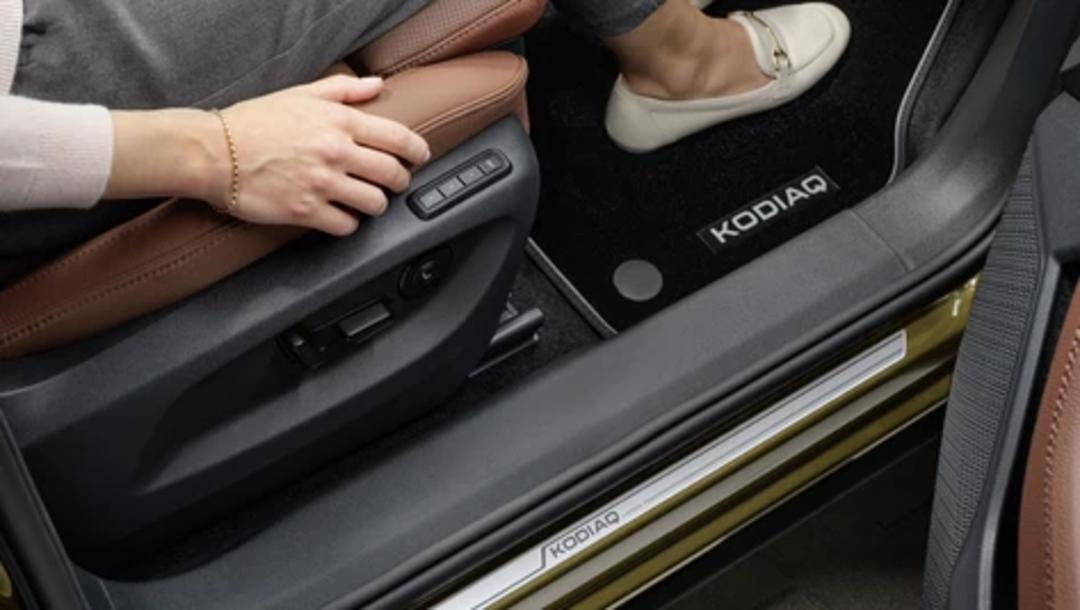 Decorative door sill cover with aluminium silver inserts