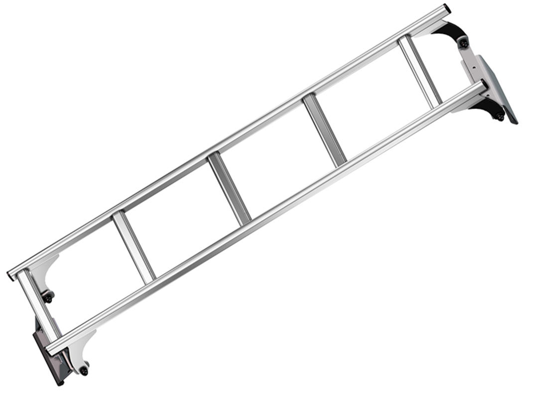 Aluminium ladder on rear door