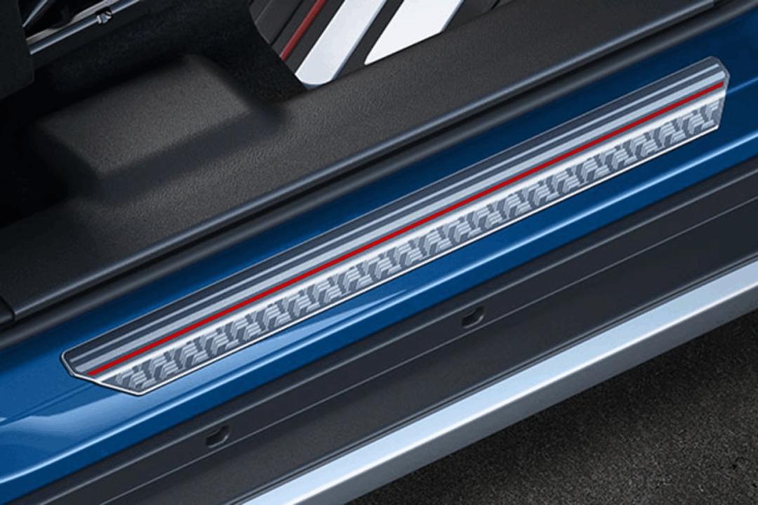 Side Sill Scuff Red & Silver