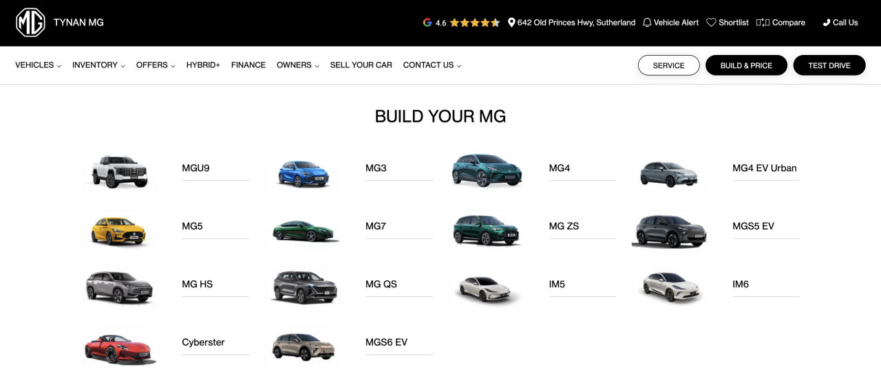 Build Your MG Online with the New MG Configurator | Tynan MG Sutherland featured image