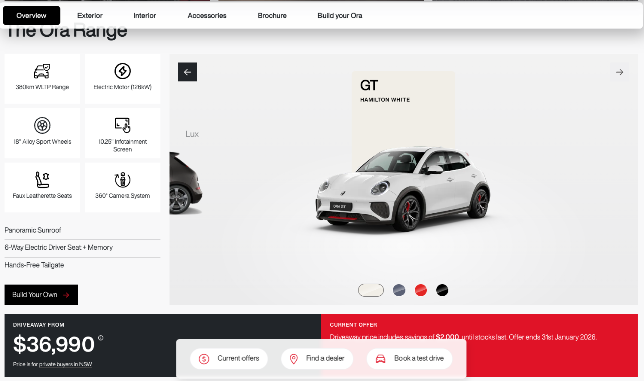 Australia’s Cheapest Electric Cars 2026 GWM Ora GT Price