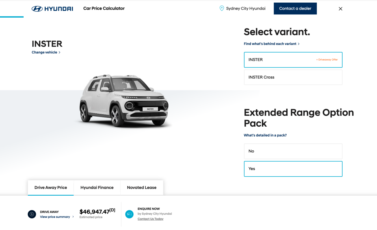Australia’s Cheapest Electric Cars 2026 Hyundai Inster Extended Range Price