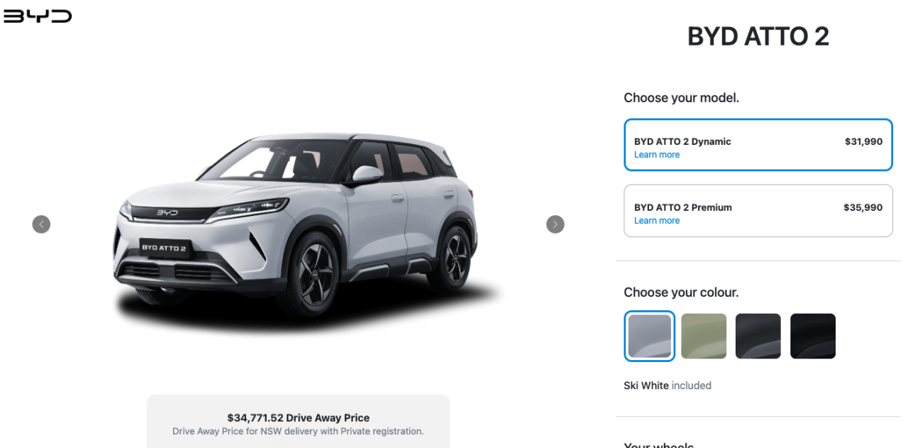 Australia’s Cheapest Electric Cars 2026 BYD Atto 2 Dynamic Price