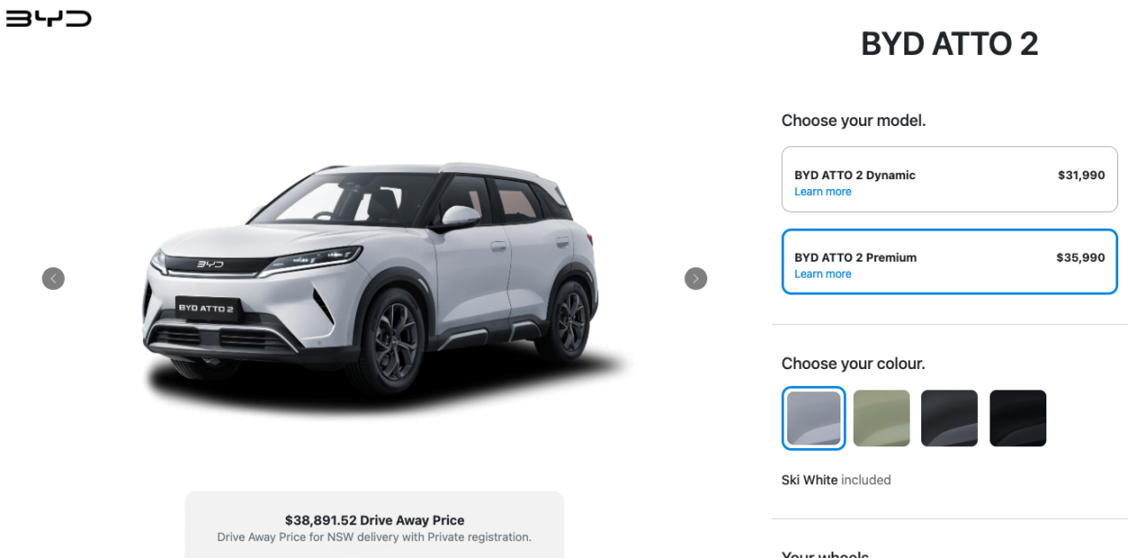 Australia’s Cheapest Electric Cars 2026 BYD Atto 2 Premium Price