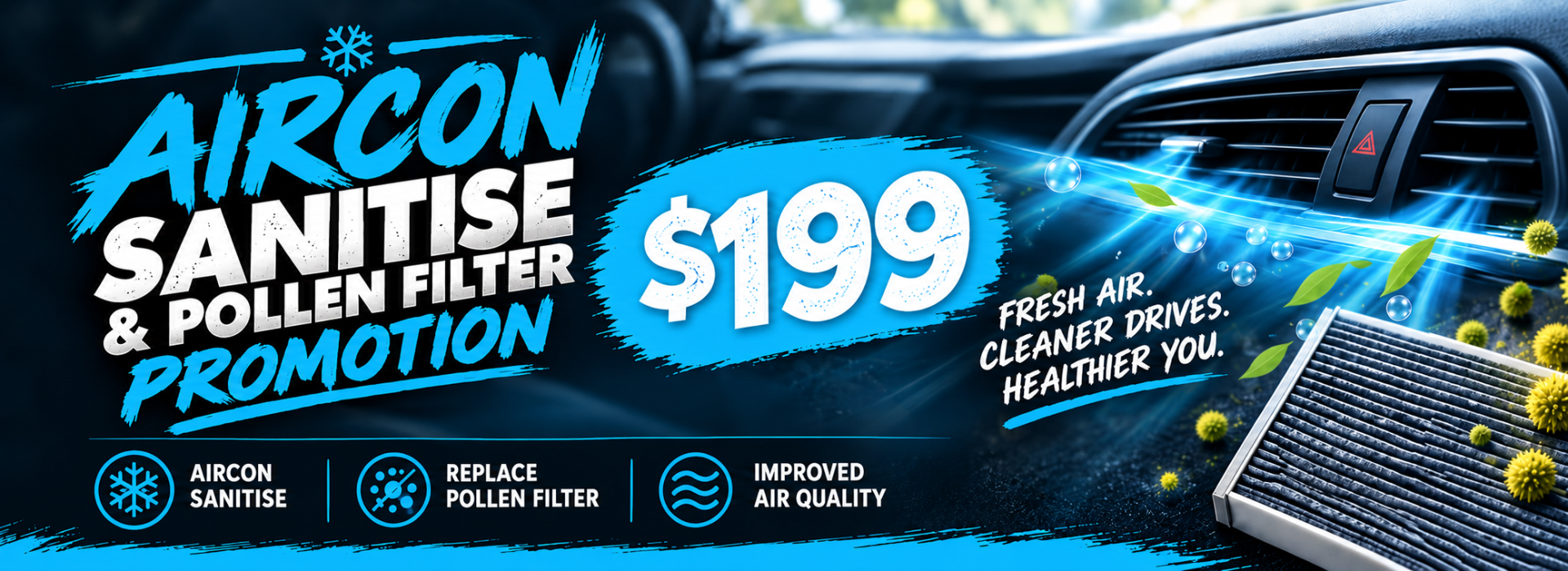Aircon Sanitise & Pollen Filter Promotion at Traralgon Automotive Group