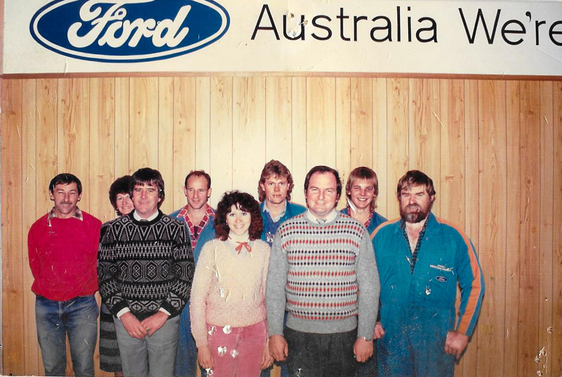 The original Value Auto Group team pictured at Jayell Ford Kyabram in 1985.