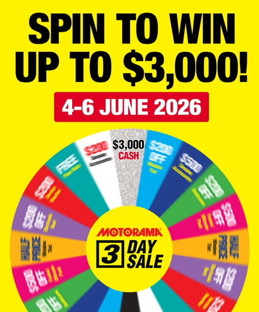 Spin to win up to $3,000. 4-6 June 2026