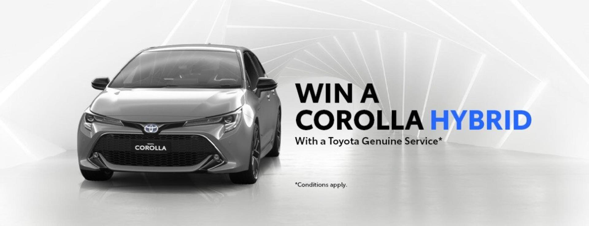 Win a Corolla Hybrid with Toyota Genuine Service! banner
