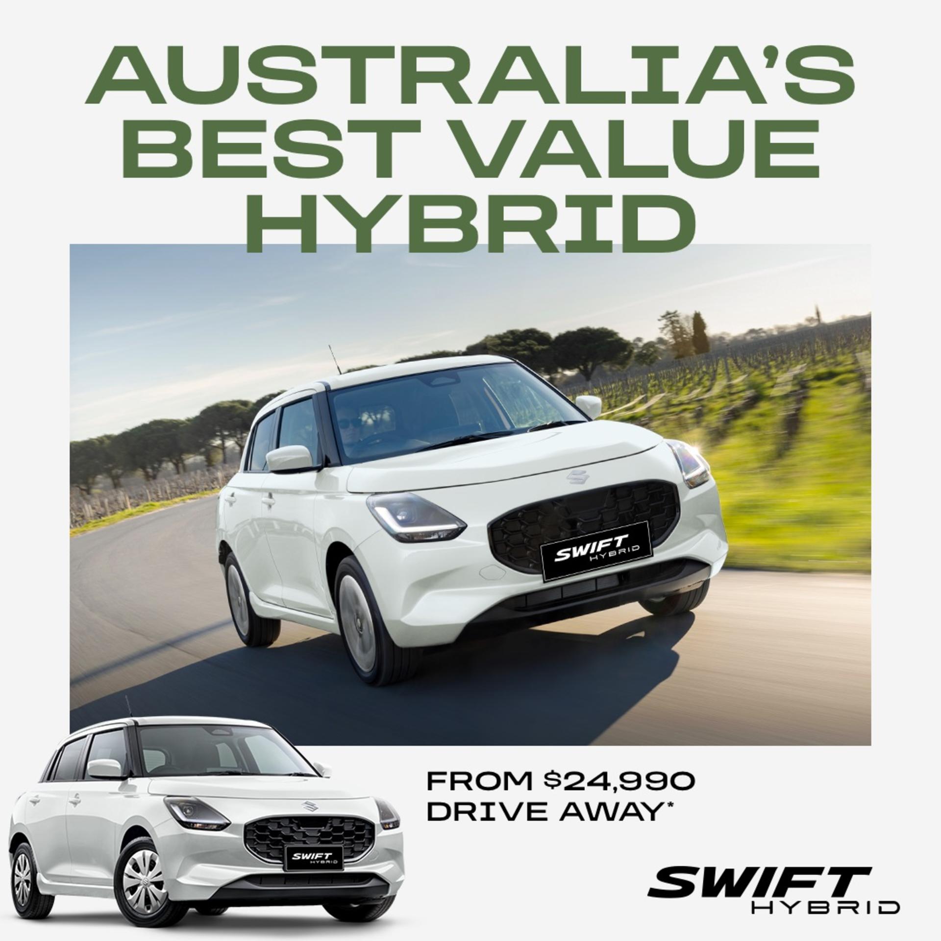 Suzuki Swift Hybrid: Australia's Best-Value Hybrid Now at Tynan Suzuki Kirrawee banner