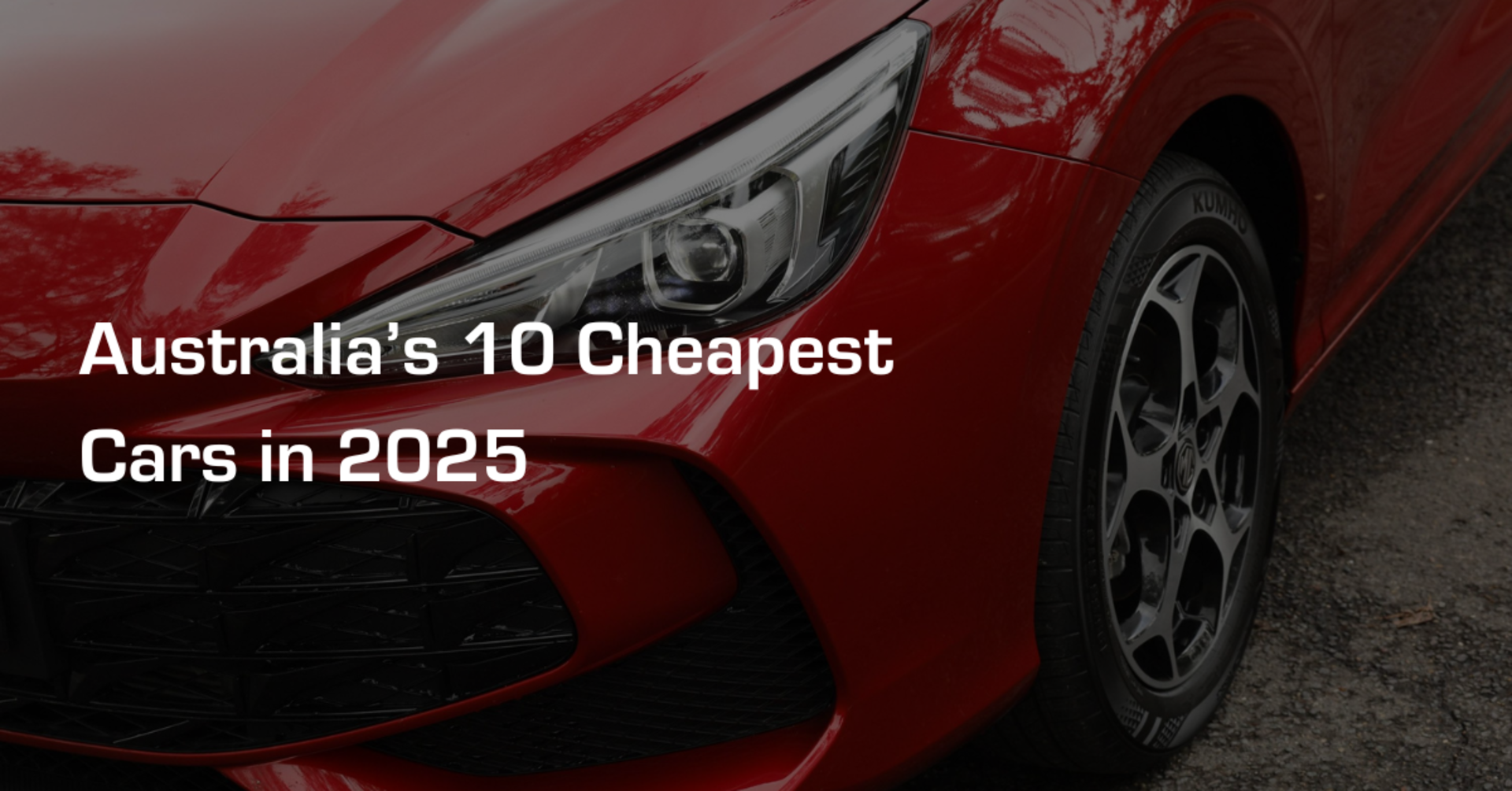 Australia's 10 cheapest cars in 2025 banner