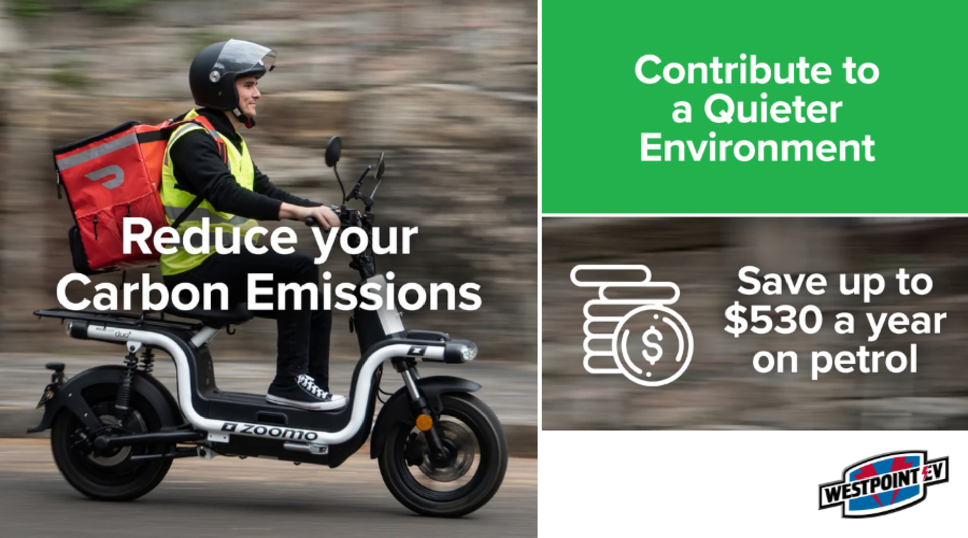 Sustainable transportation options for delivery riders banner