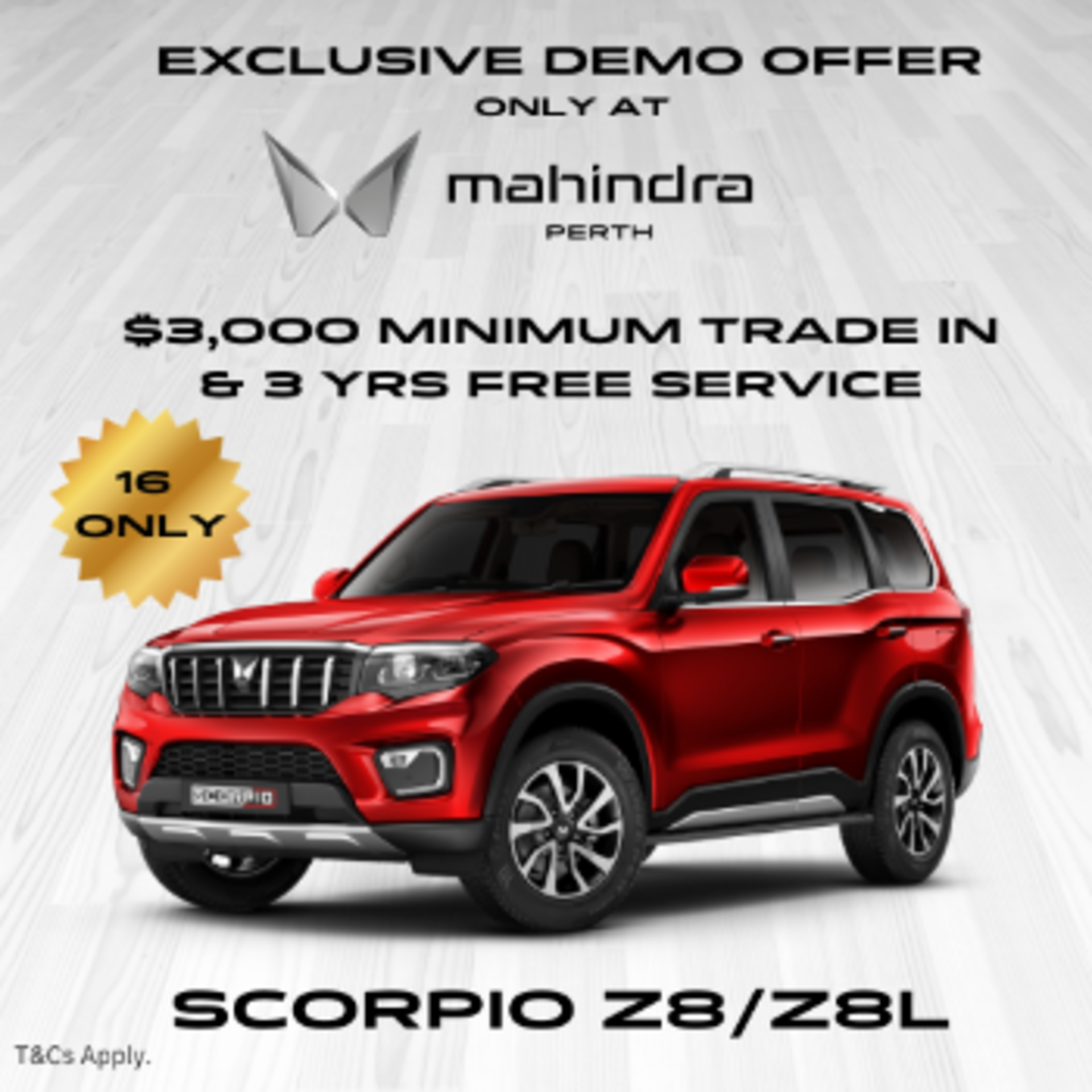 Perth Mahindra Scorpio Demo Offer banner