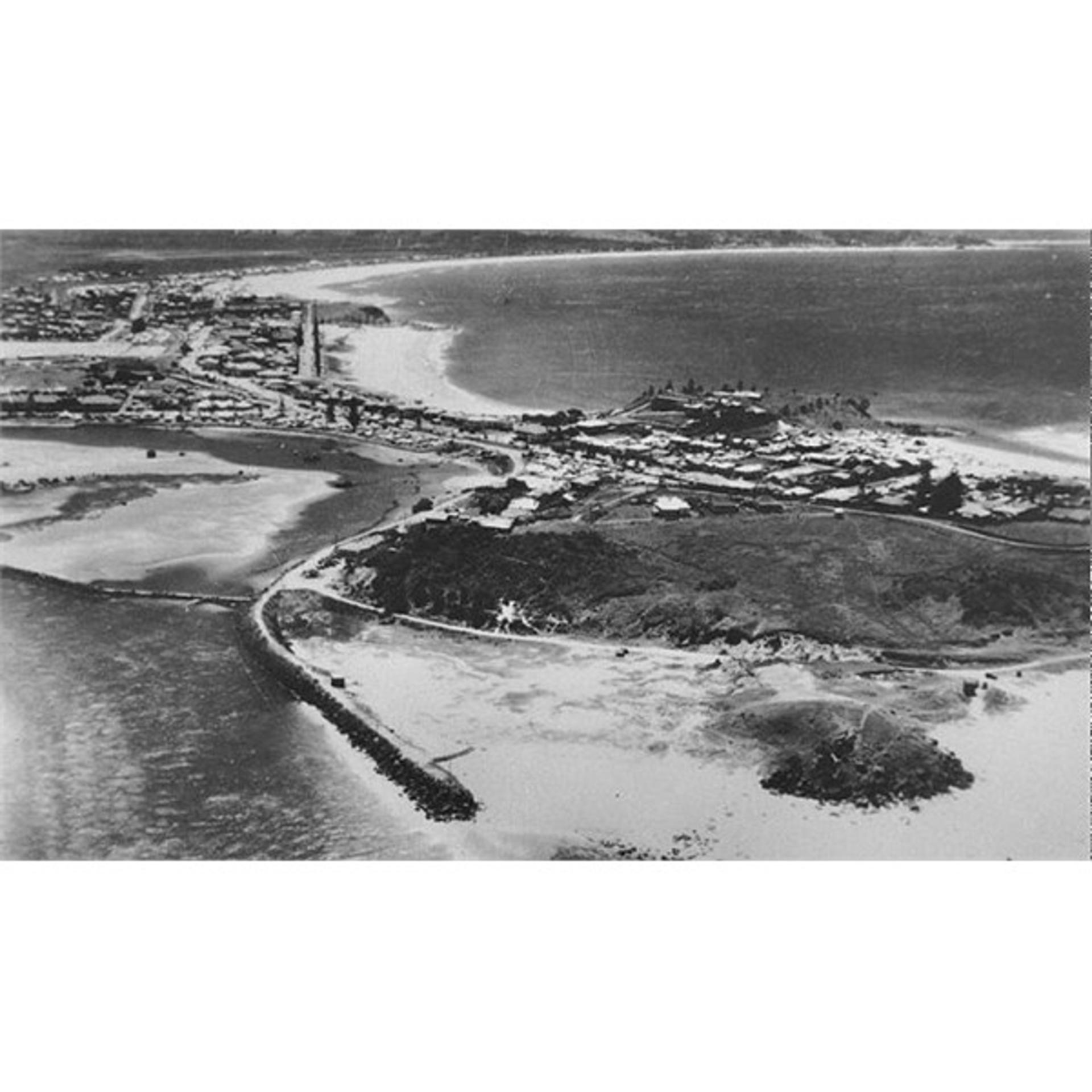 Aerial View of Tweed Heads 1950 with Duranbah