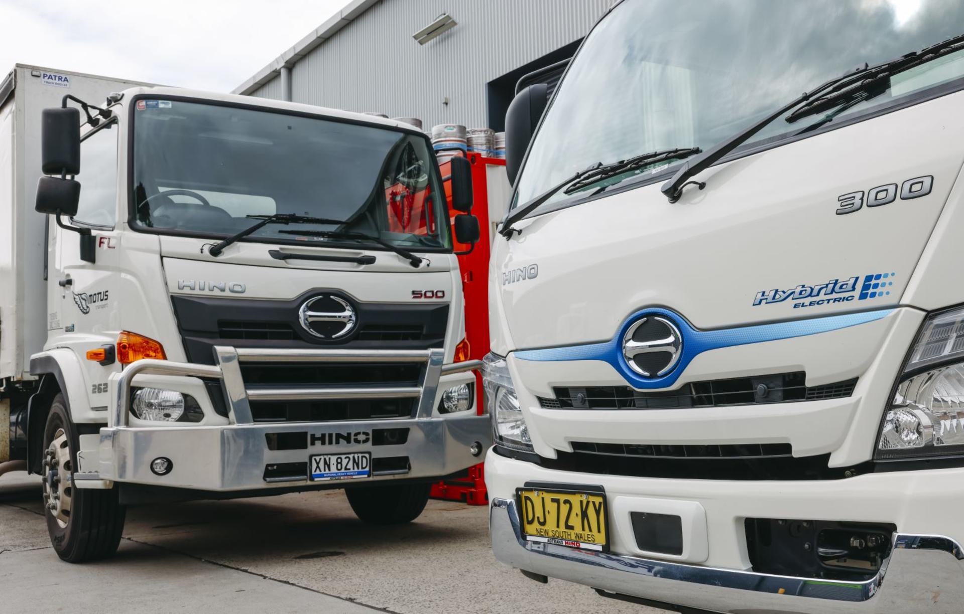 Hino 500 Series and Hino 300 Series Hybrid-Electric.