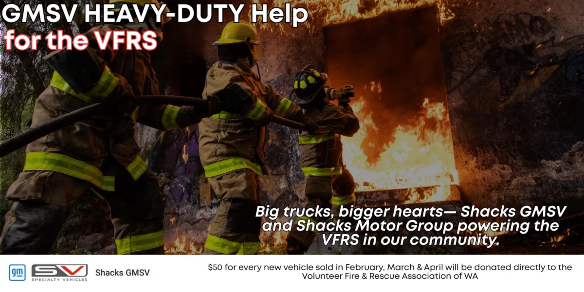 GMSV Heavy Duty Help for the VFRS: Big Trucks, Bigger Hearts at Shacks GMSV banner