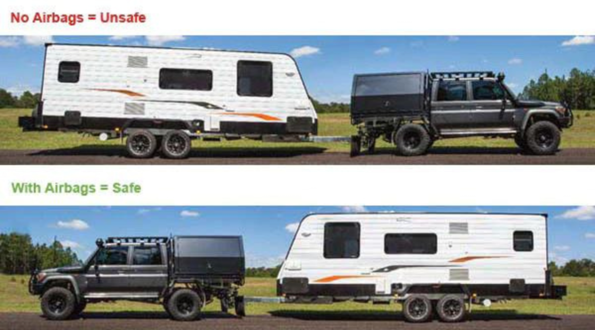 Air bag man at darra 4x4 to even out towball weight