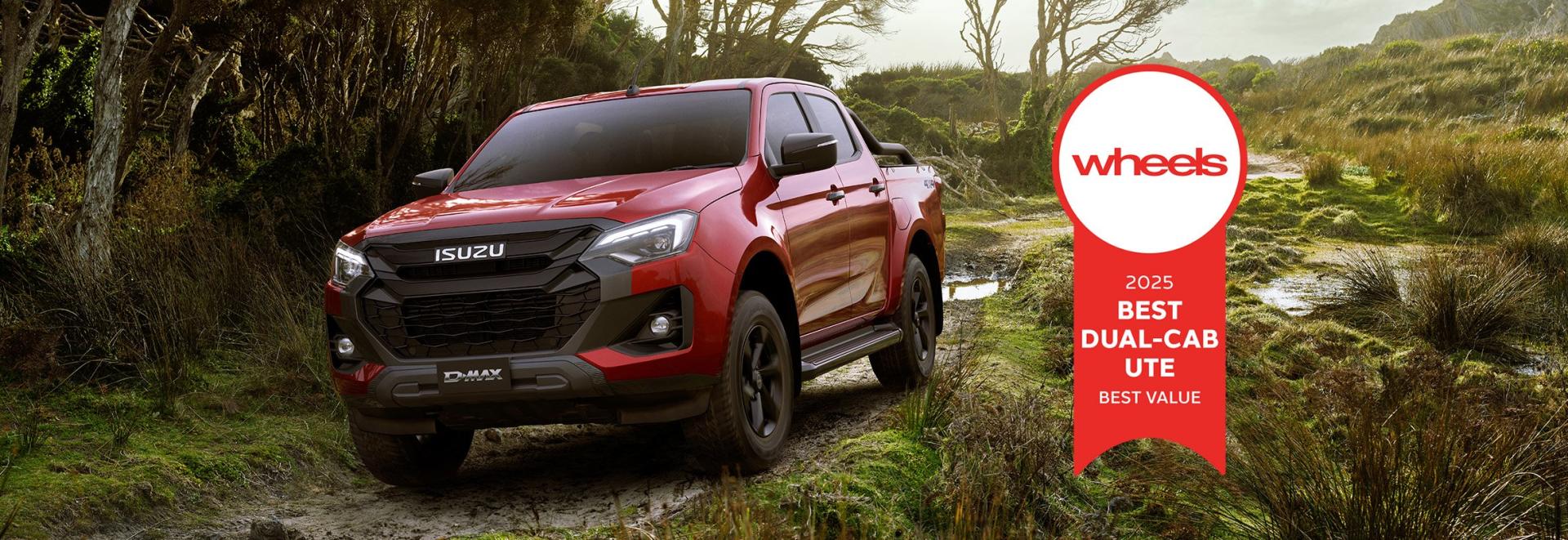 Isuzu UTE D-MAX X-RIDER wins Wheels Best Value Dual-Cab Ute banner