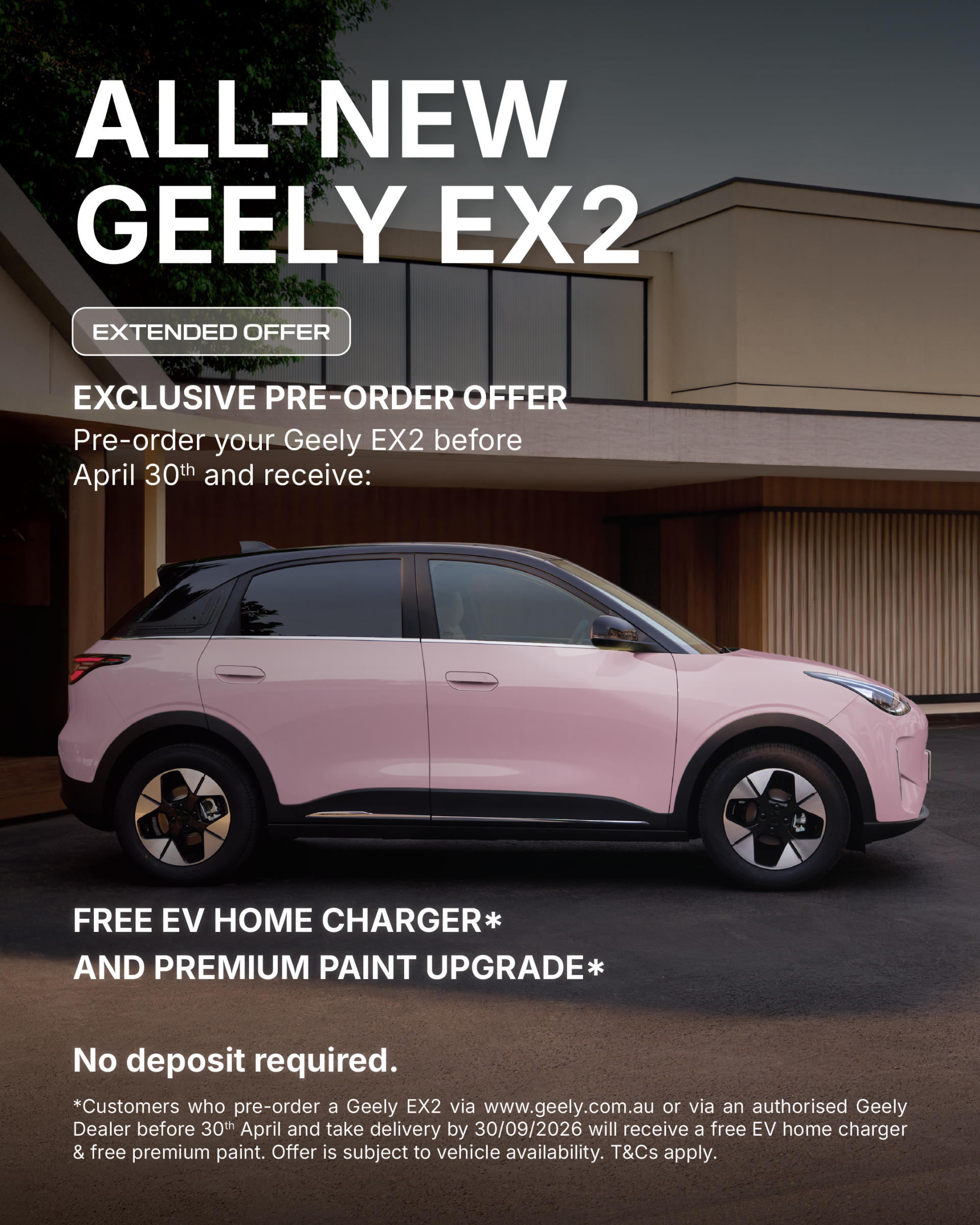 Geely EX2 Australia Pre-Order Offer: Electric Hatch Coming Soon to Tynan Motors banner