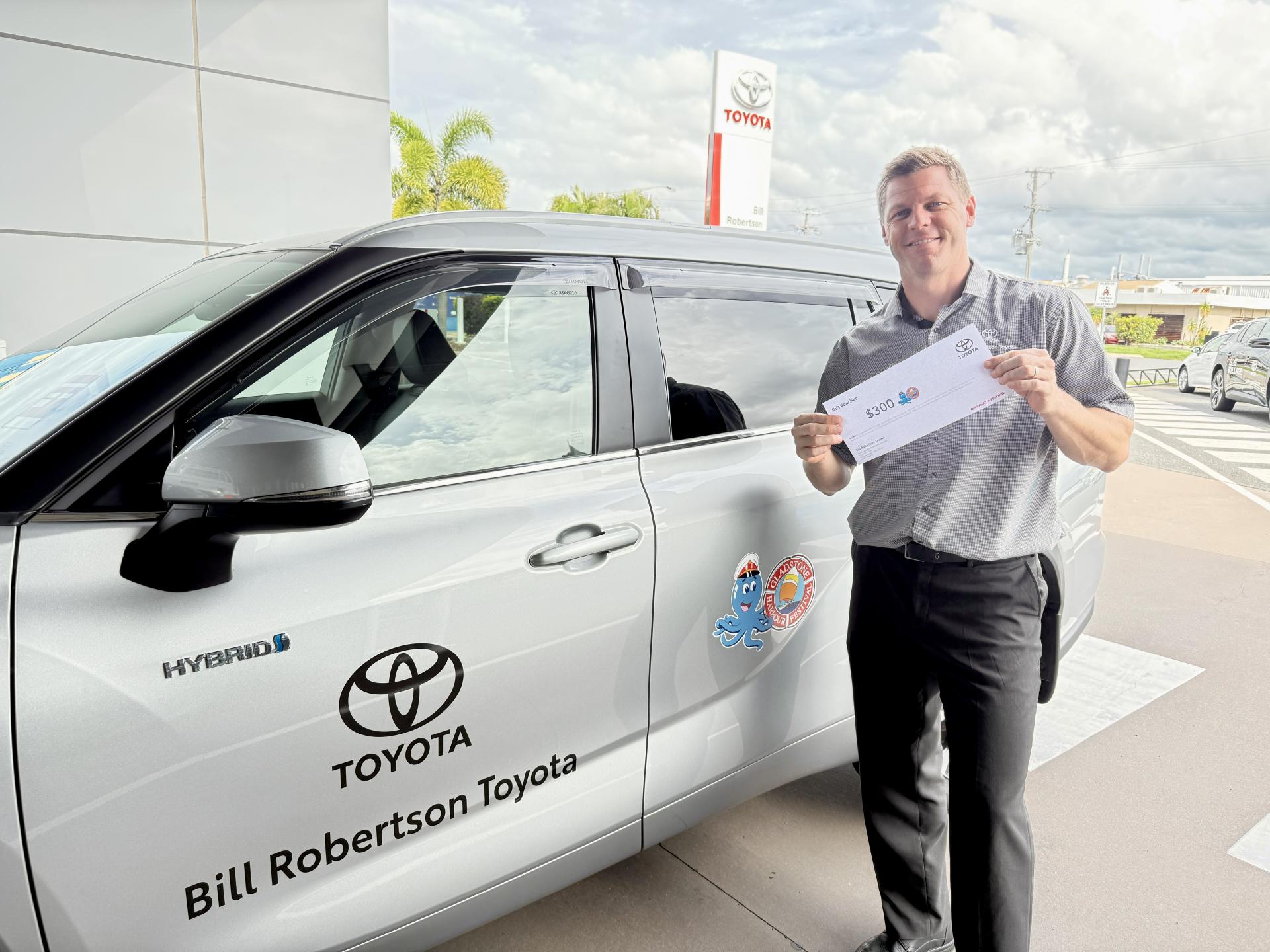 Bill Robertson Toyota Official Vehicle Supplier for Yaralla Gladstone Harbour Festival banner