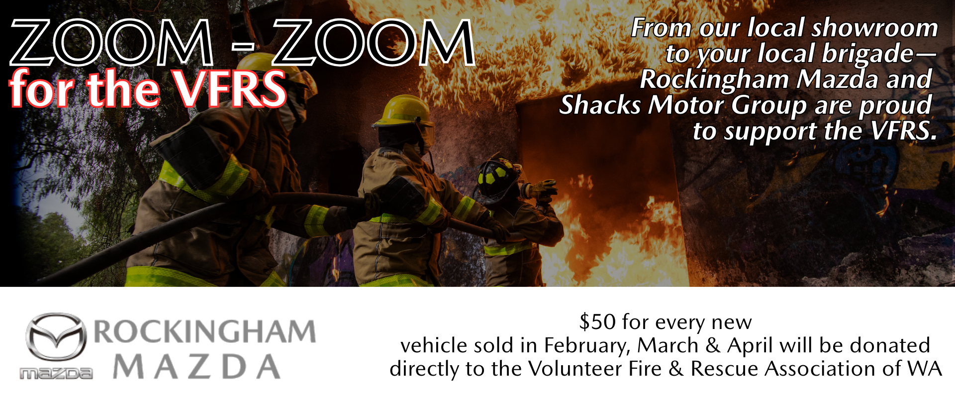 Rockingham Mazda Ignites the Shacks Spark Initiative to Support Our Volunteer Fire & Rescue Heroes banner