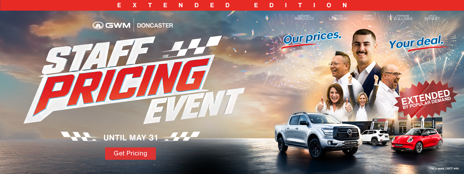 Staff Pricing Sale Event 