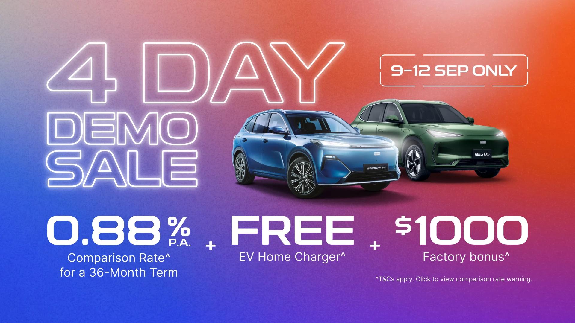 4 DAY DEMO SALE