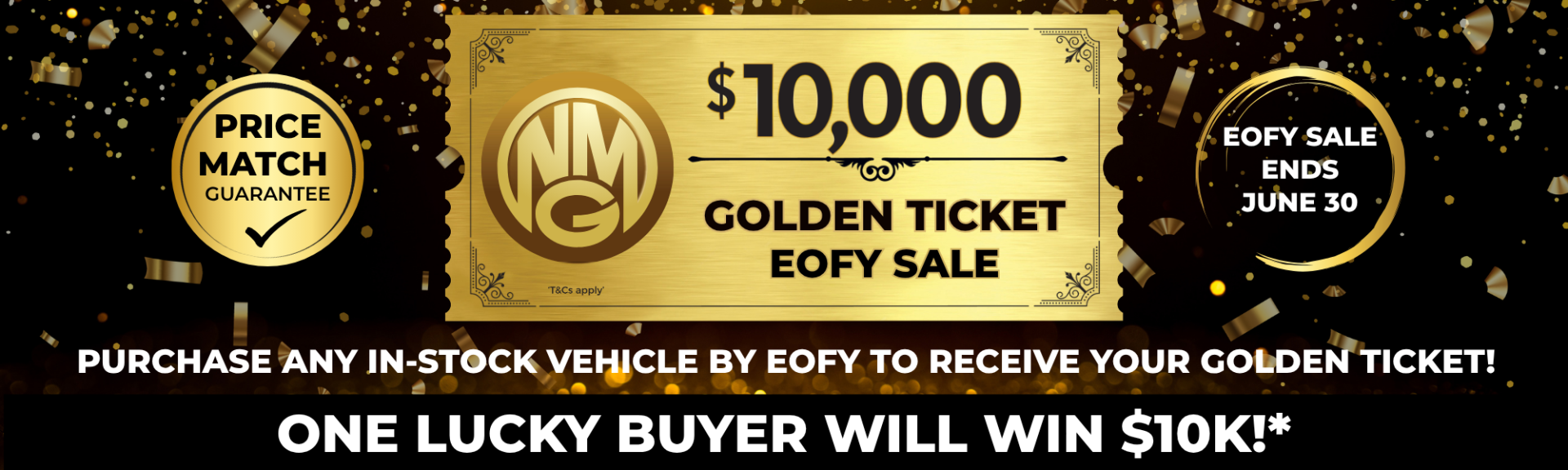 EOFY Golden Ticket banner