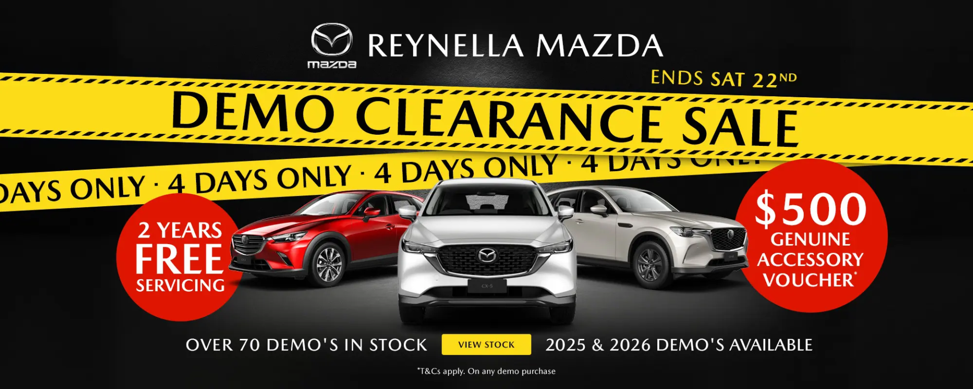 4 DAY DEMO CLEARANCE SALE