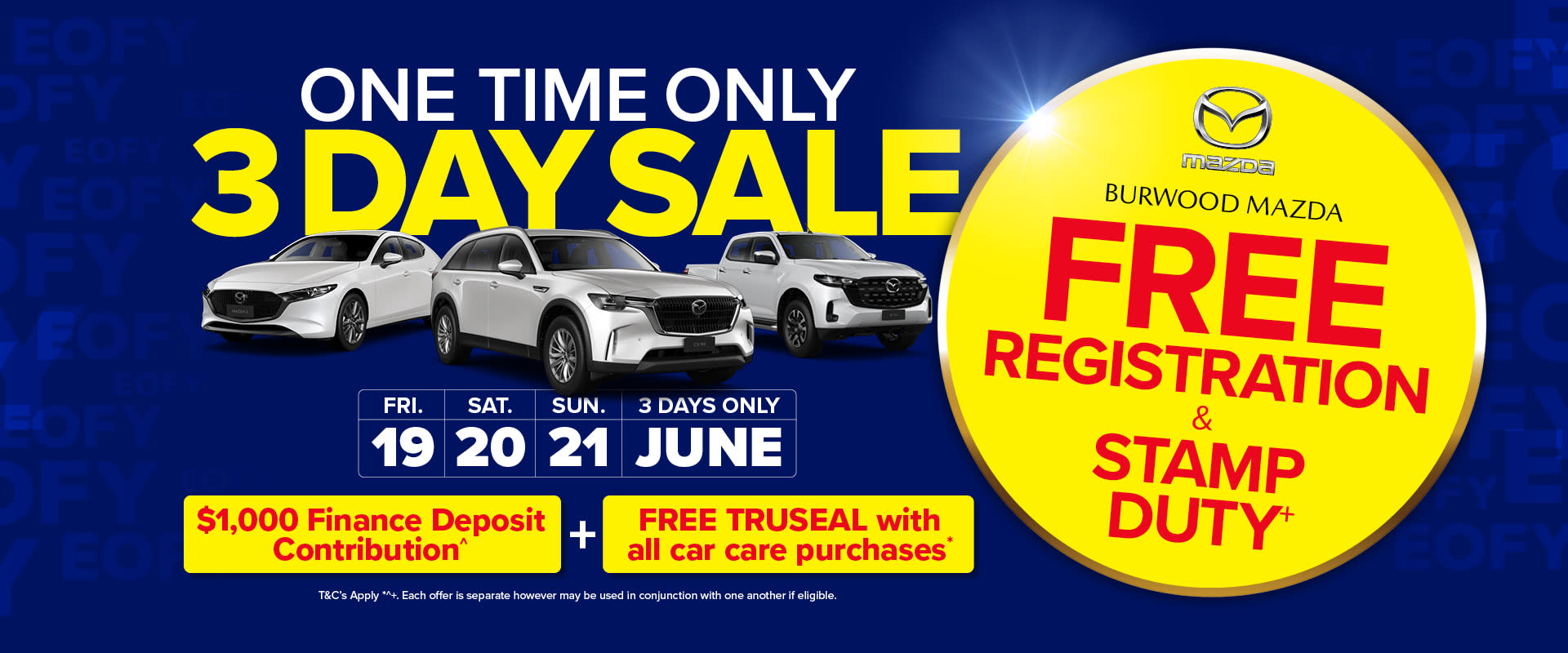 One Time Only 3 Day Sale Event 