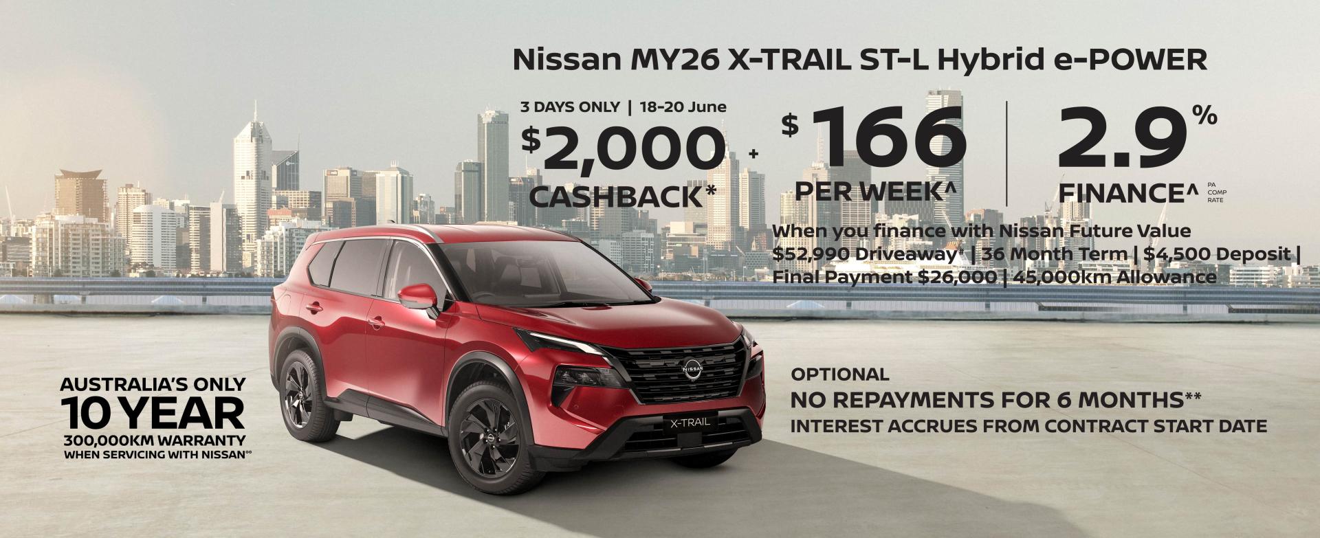 Nissan X Trail Additional Cash Back