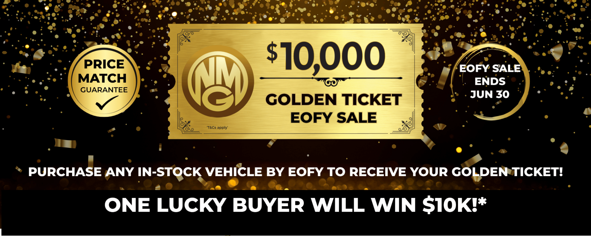 EOFY Golden Ticket banner