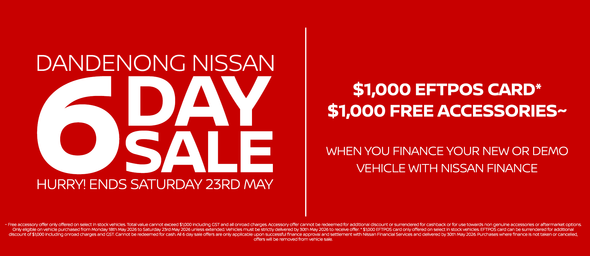 6 DAY SALE