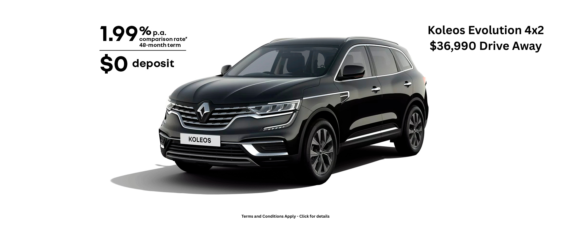 Renault Koleos $36990 + 1.99% Finance