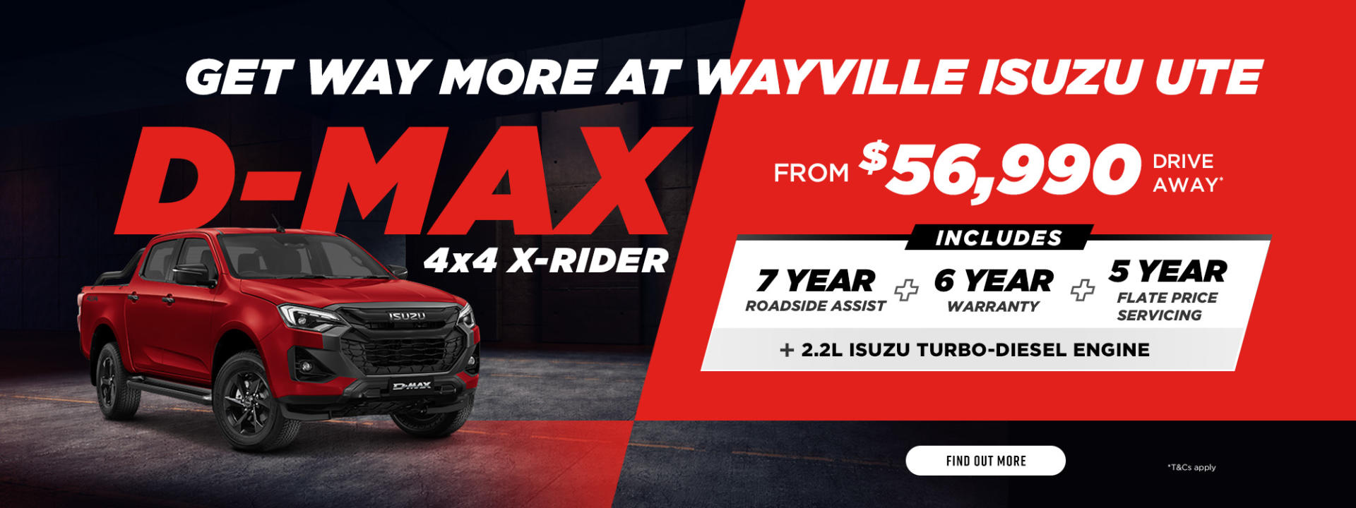D-MAX X-RIDER 4x4 2.2L Price Point 