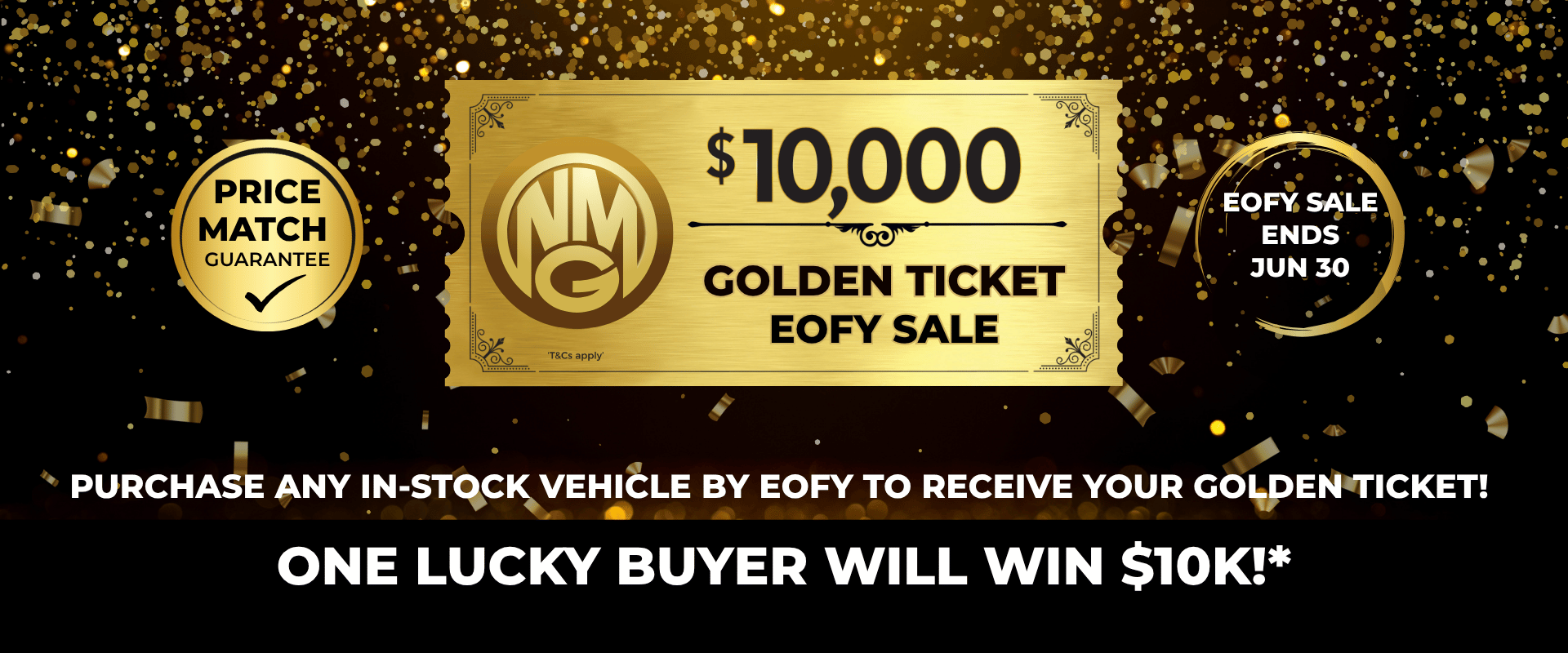 EOFY Golden Ticket banner