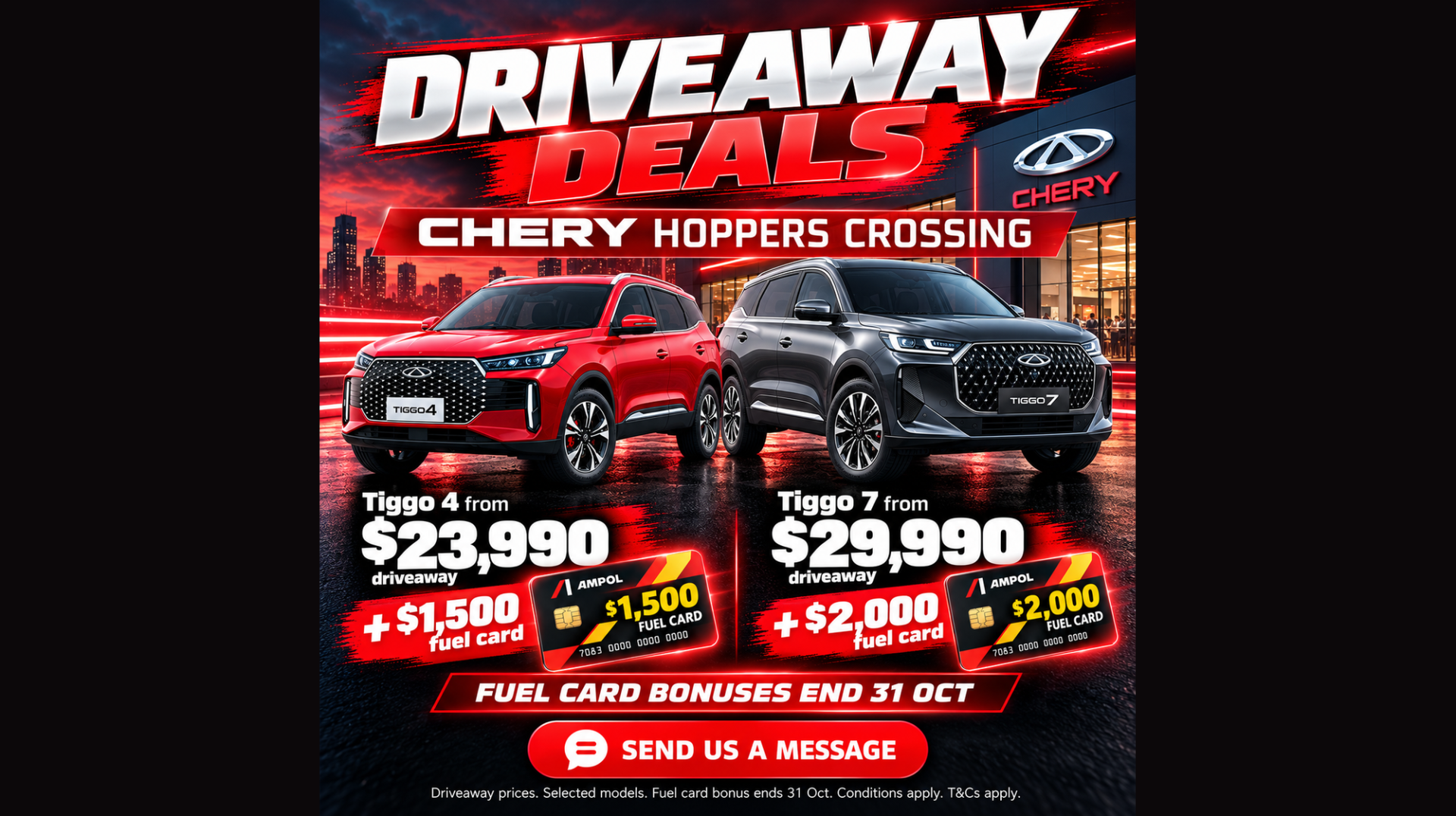 Driveaway deals — fuel card bonuses end 31 Oct