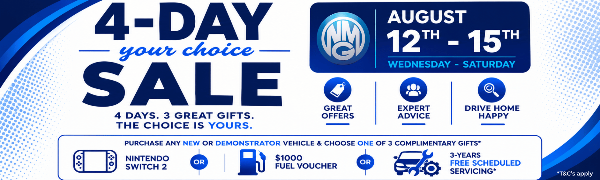 NMG 4 day your choice sale