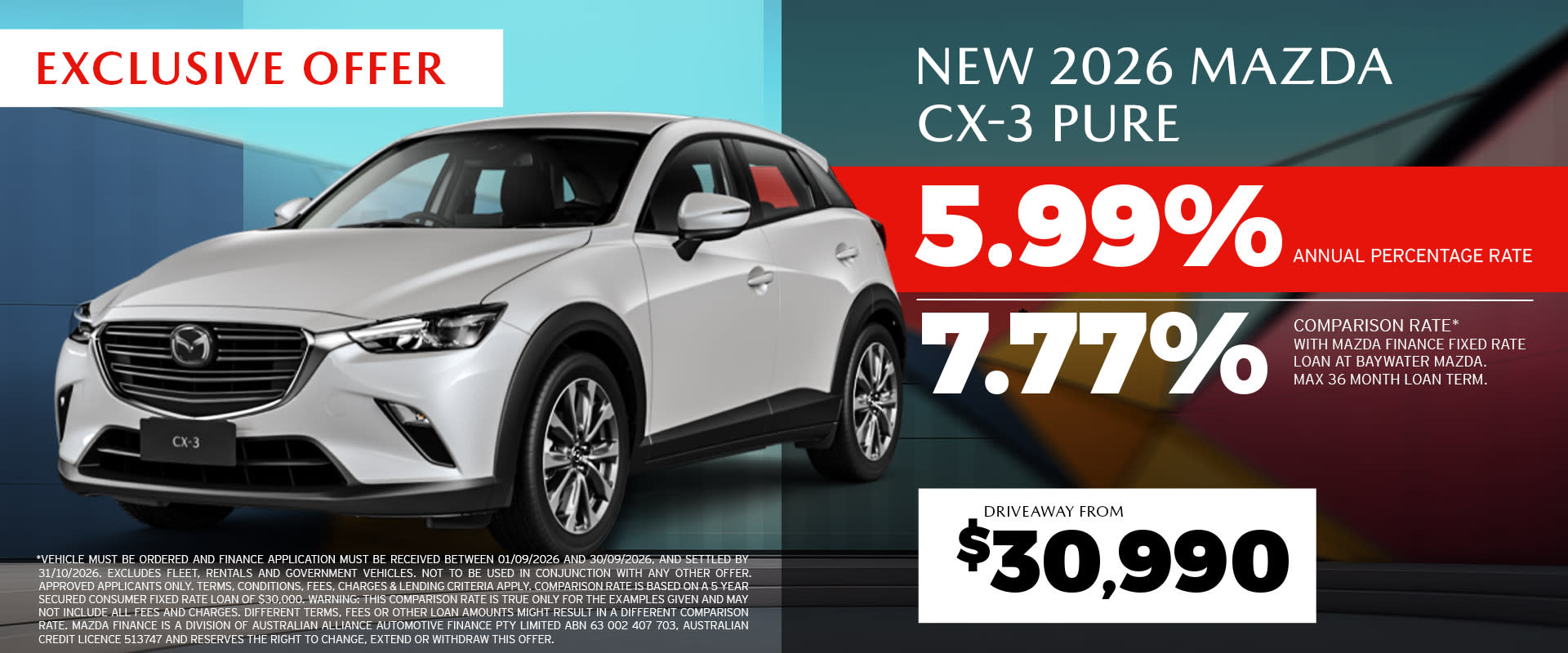 Mazda CX-3 Pure Finance Offer