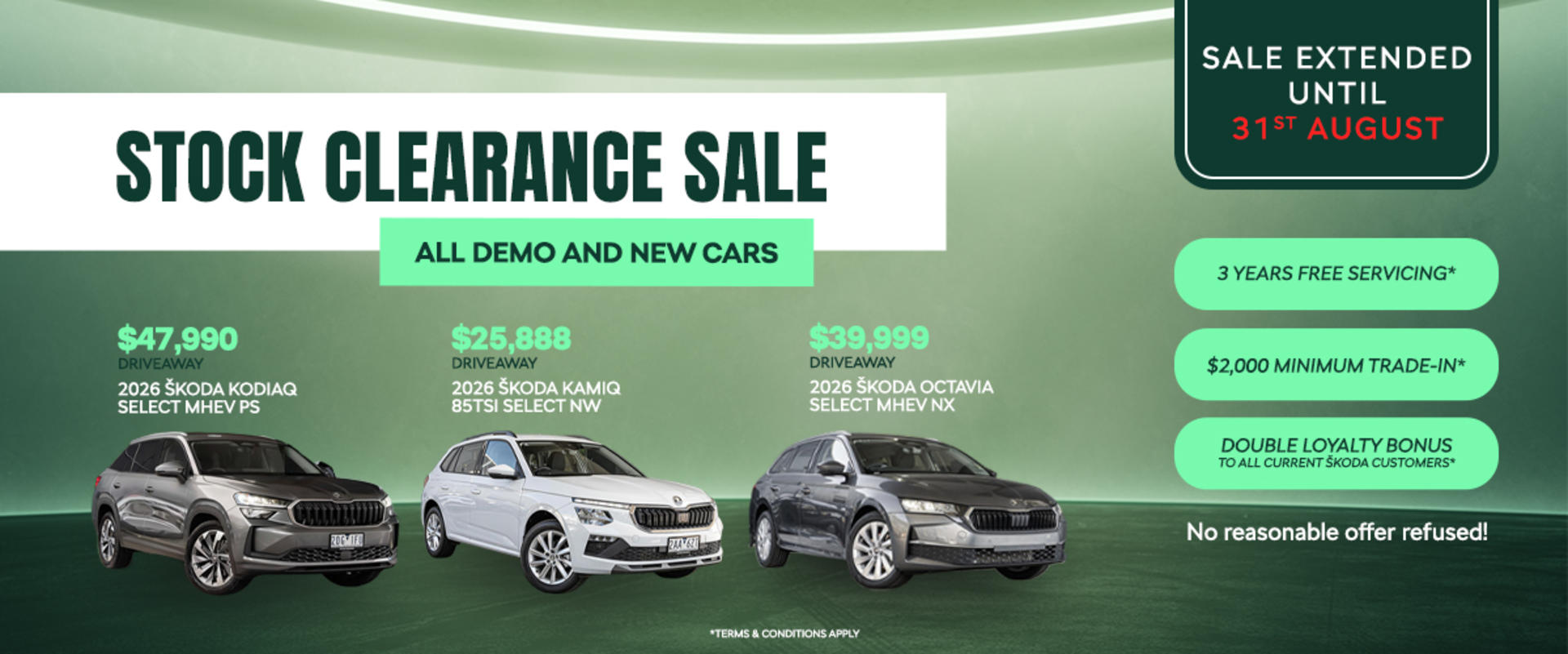 Skoda Stock Clearance Sale AUG 26