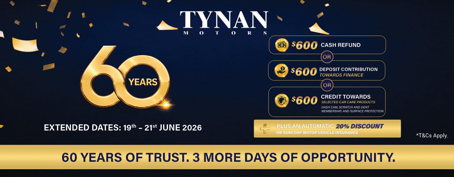 Tynan Motors EOFY Sale Extended