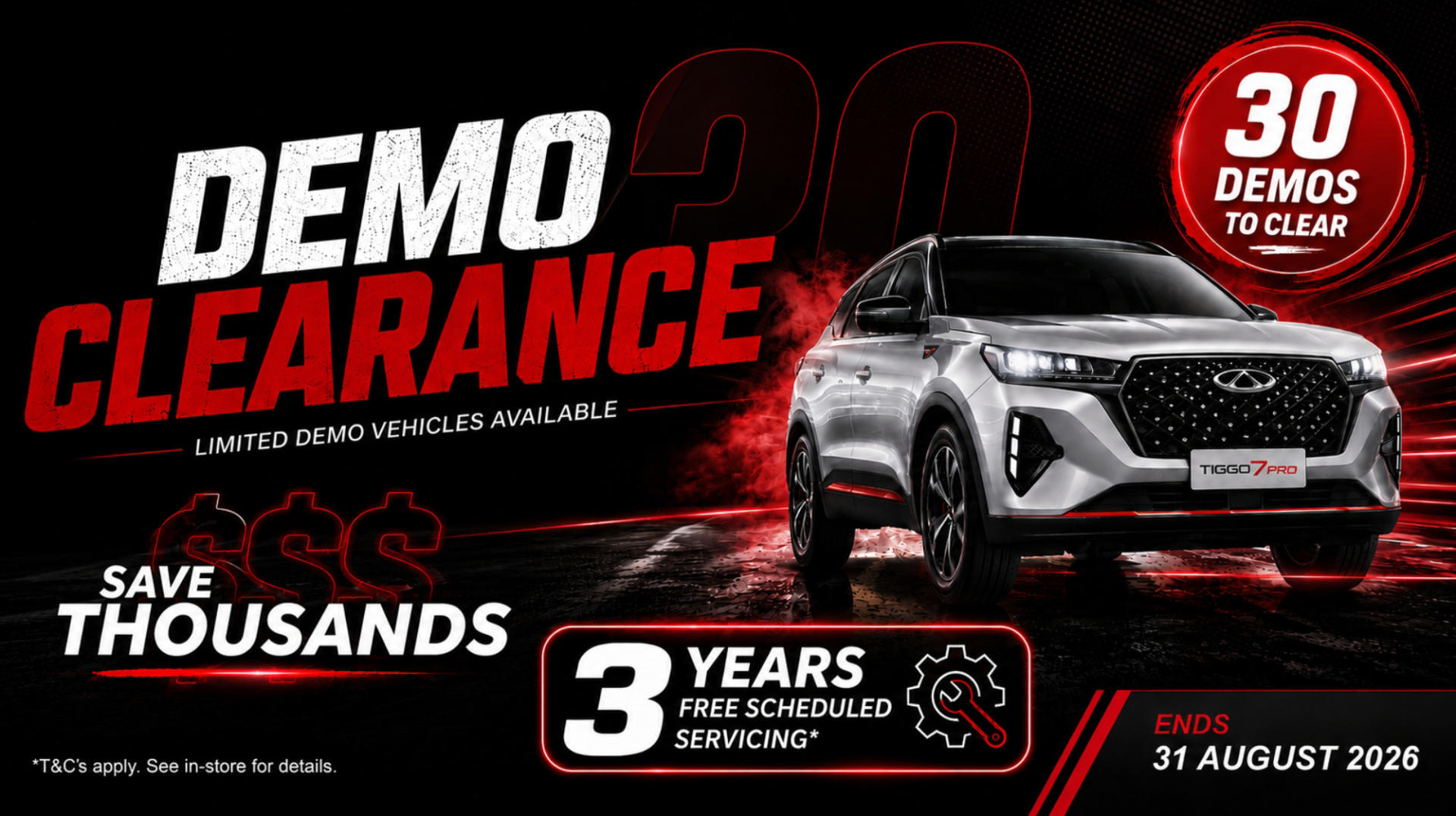 Chery Dandenong Demo Clearance Aug2026