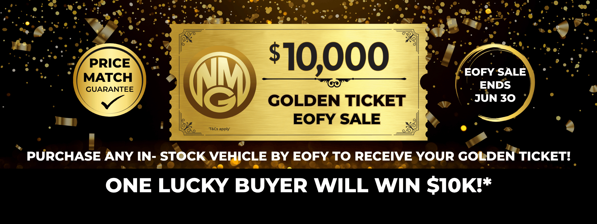 EOFY Golden Ticket banner
