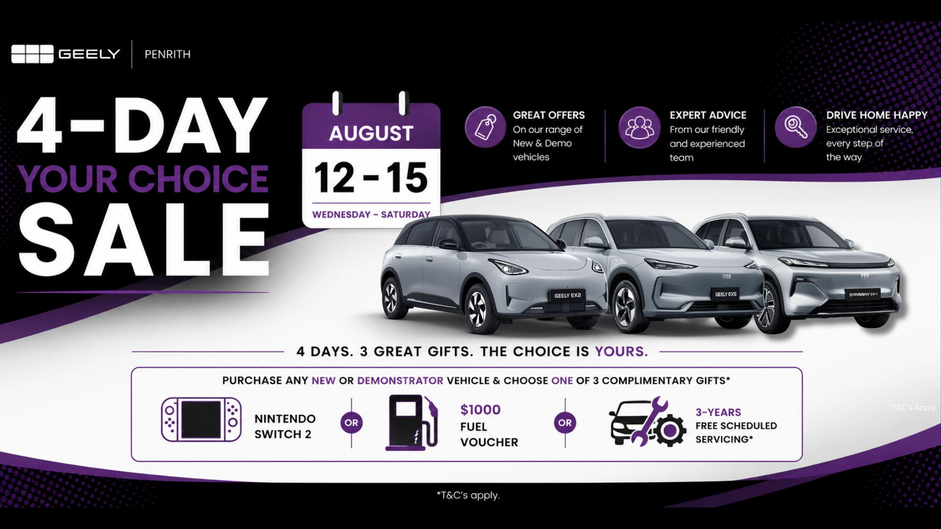 Geely Penrith 4 day your choice sale